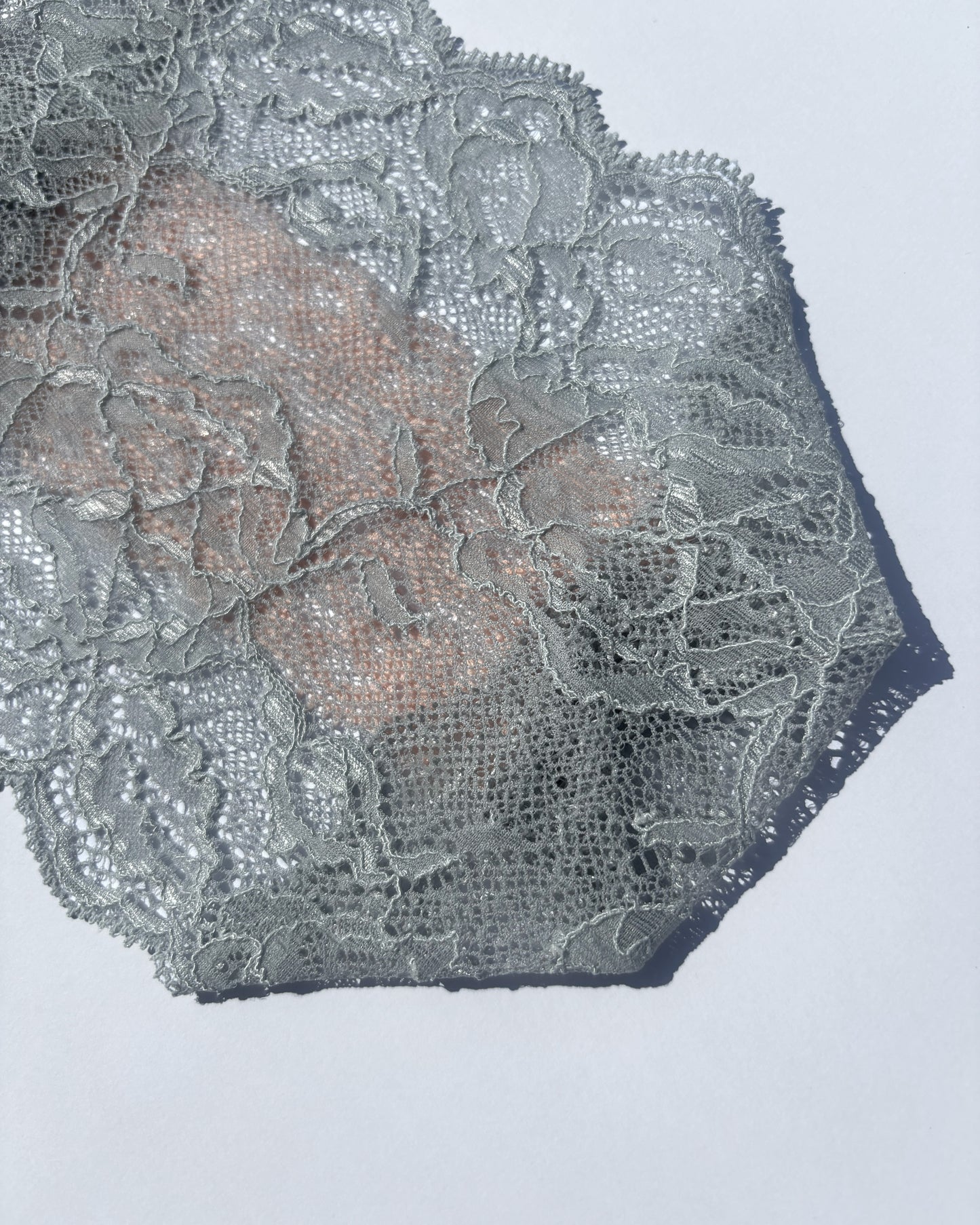 Grey Floral Lace Headband