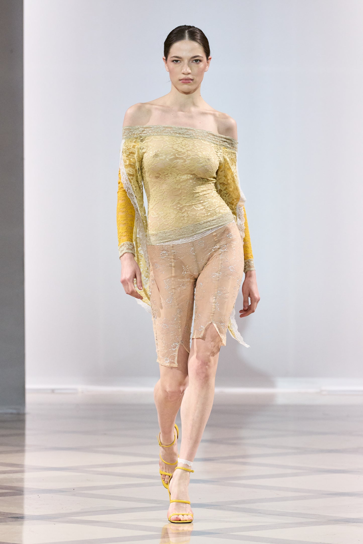 Off Shoulder Medieval Rave Top Gold