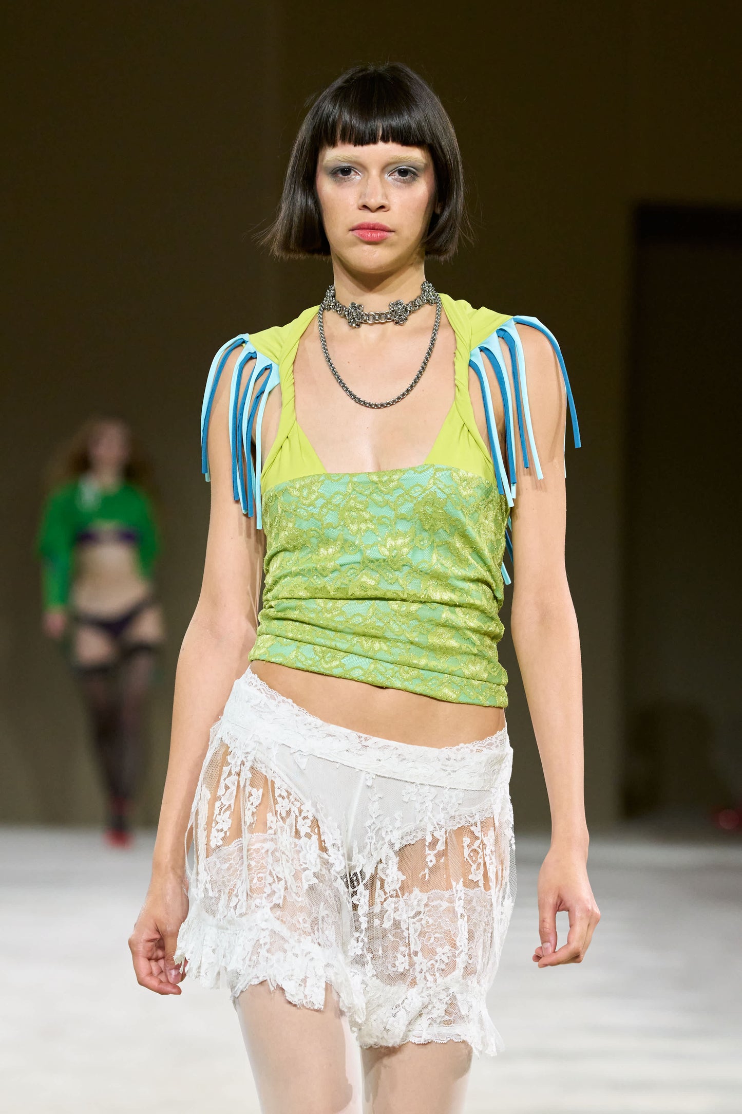 Floating Lace Fringe Mini Skirt