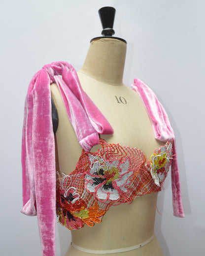 SS21 Recycled Plastic Floral Bra Pink