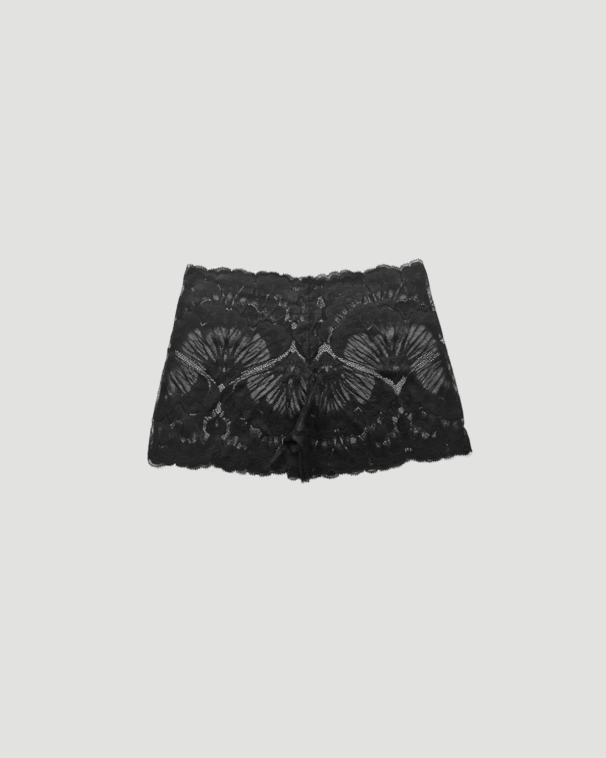Sheer Black Floral Lace Shorts