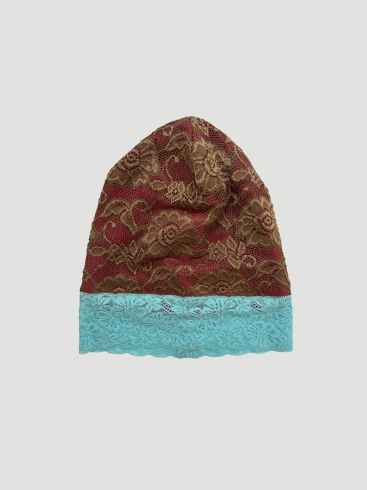 Burgundy Lace Beanie