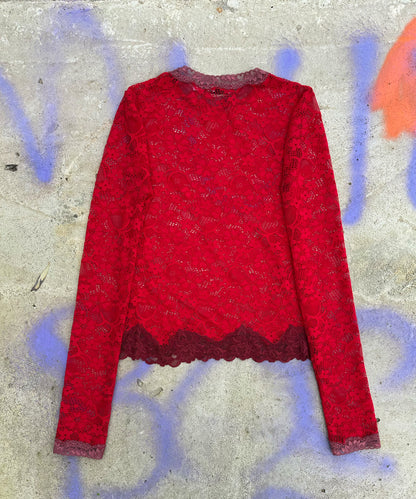 Limited Edition Holiday 2025 Red Lace Top - Includes Matching Pouch