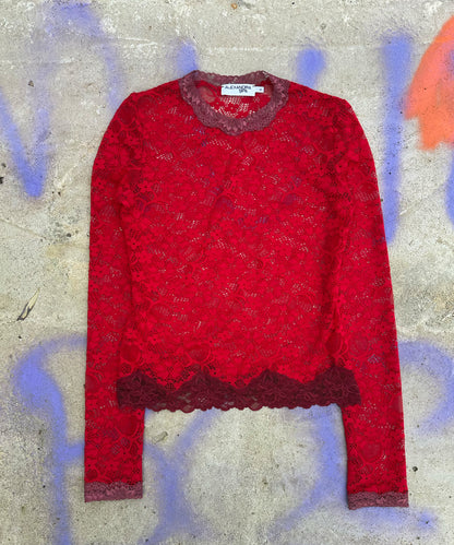 Limited Edition Holiday 2025 Red Lace Top - Includes Matching Pouch