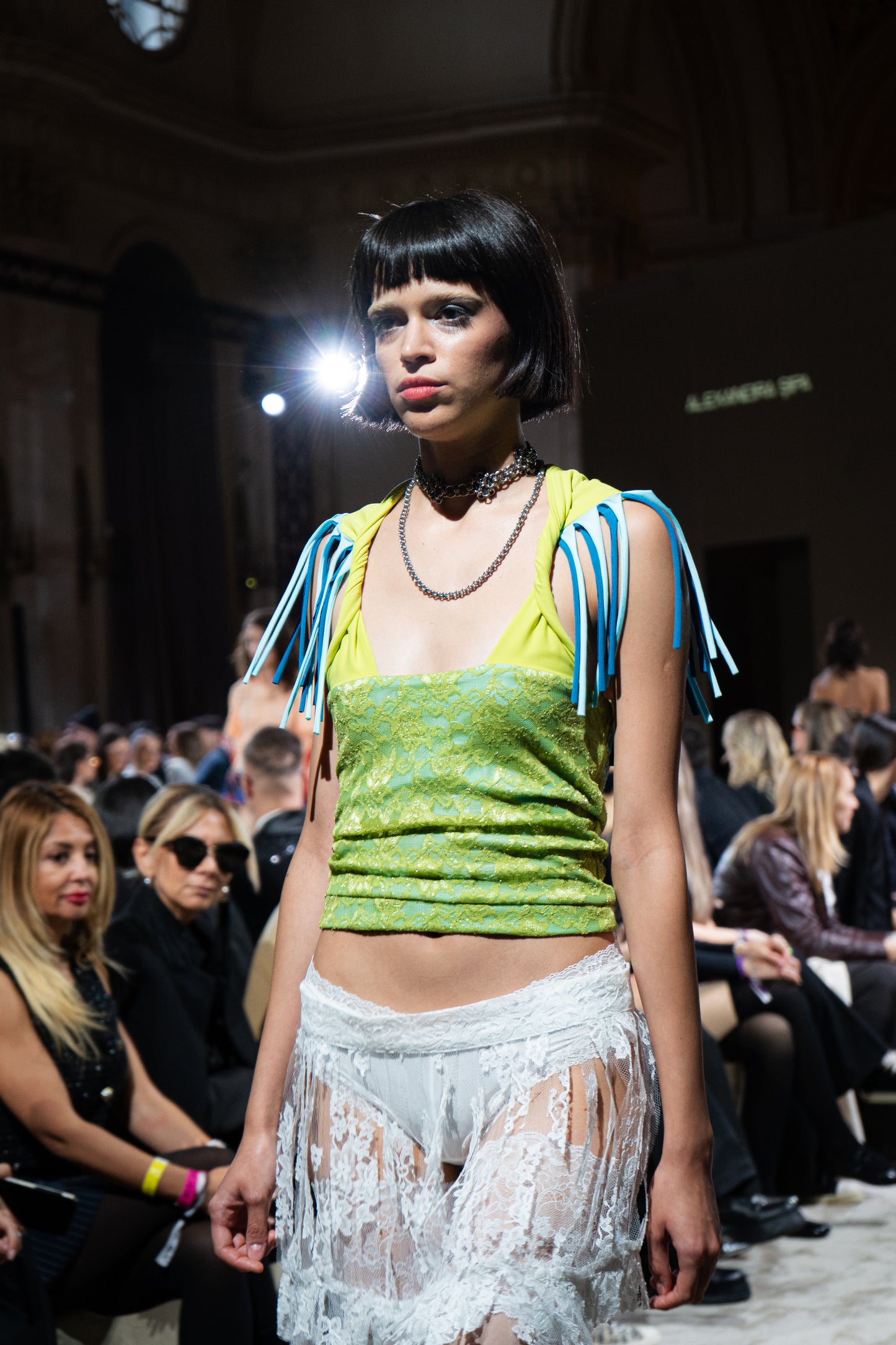 Floating Lace Fringe Mini Skirt