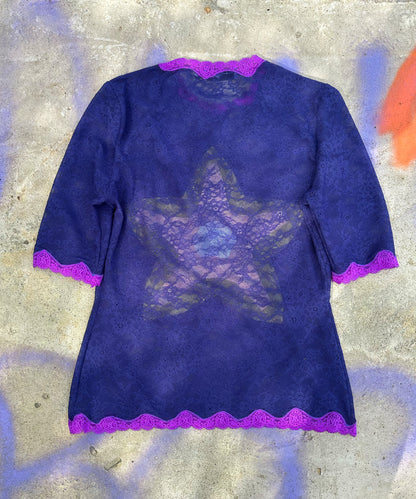 One-of-a-Kind Purple Star Tee  Multi-Color Lace (Fits L-XL) - SOLD OUT