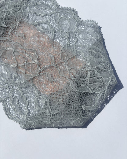 Grey Floral Lace Headband