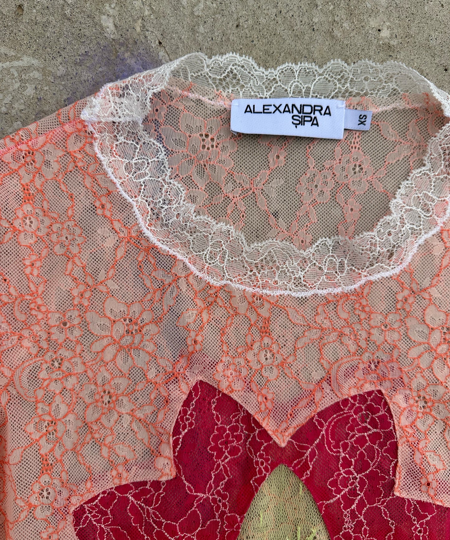 Pastel Frosty Floral Sheer Lace Tee Layered Multi-Color Design