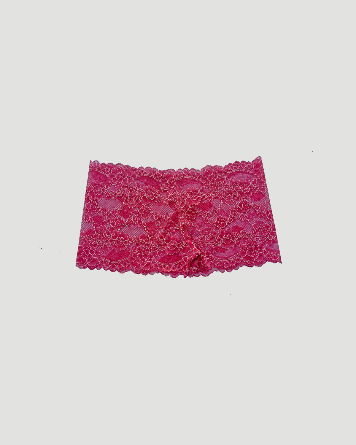 Sheer Pink Floral Lace Shorts