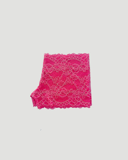 Sheer Pink Floral Lace Shorts