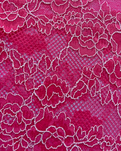 Sheer Pink Floral Lace Shorts