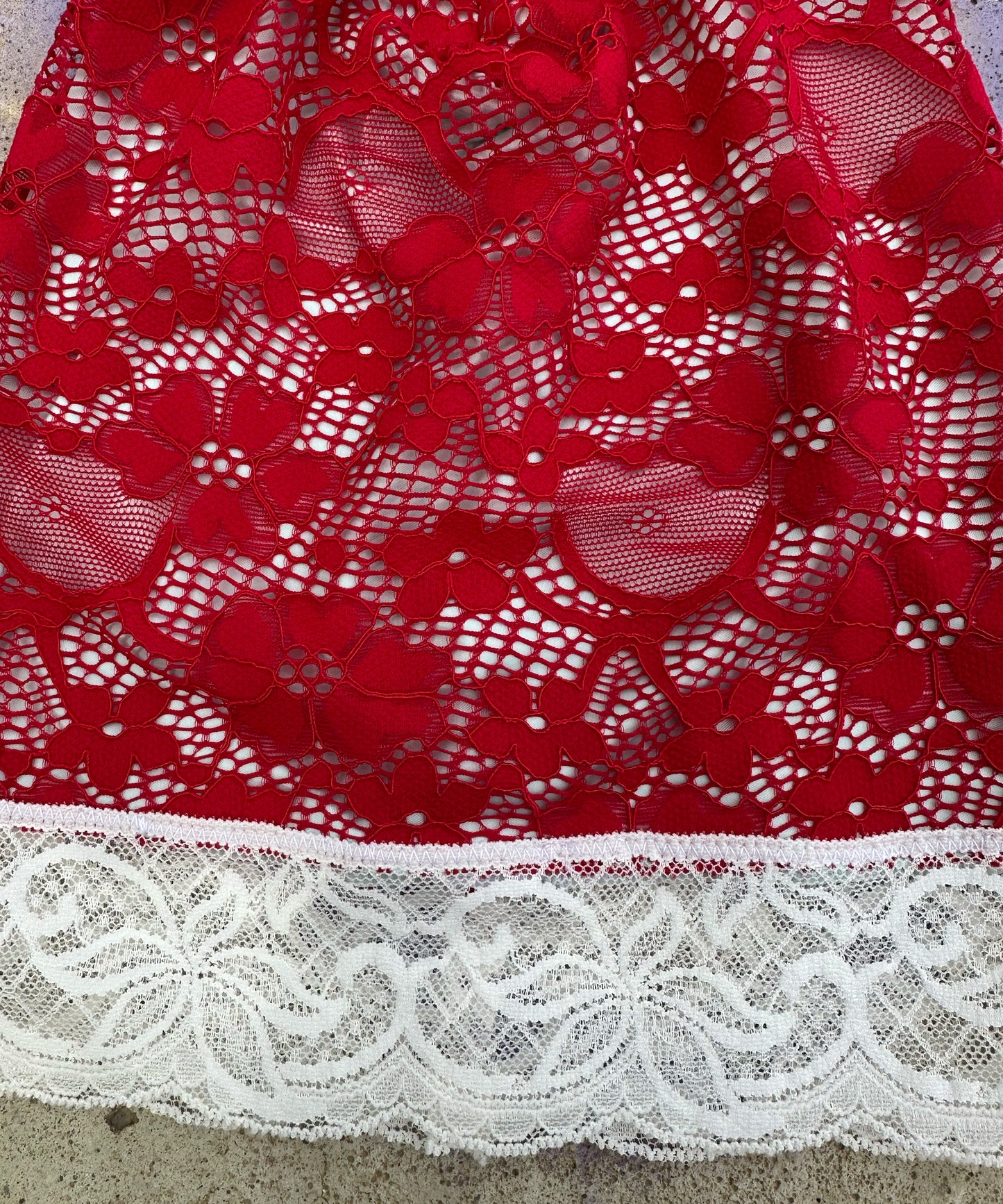 Santa Claus Lace Beanie - Limited Edition Holiday Red & Ice Blue