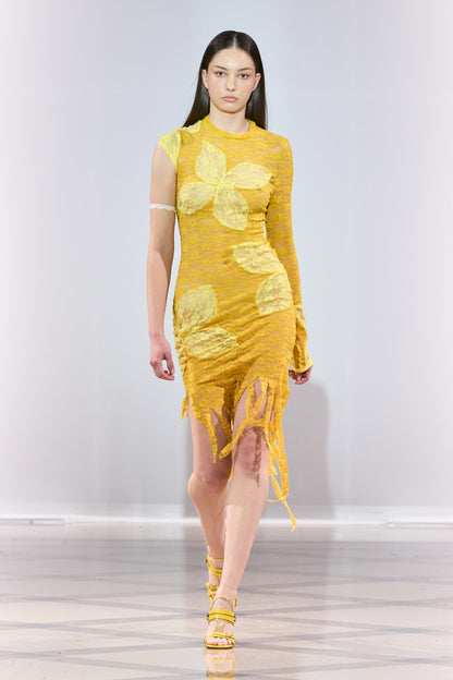 3D Floral Knotted Dress