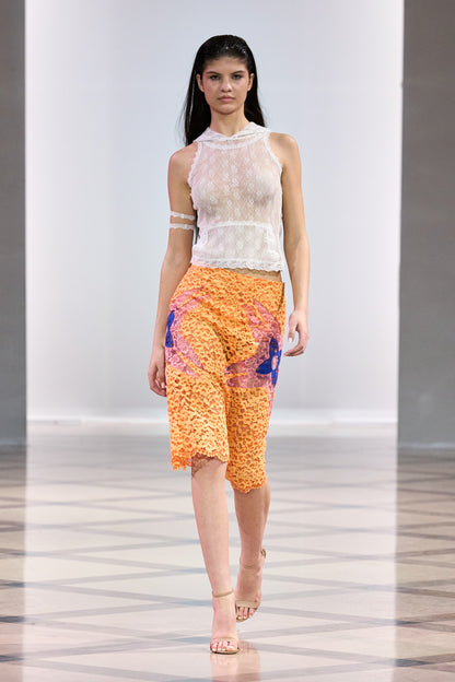 FW25 Floral Insert Lace Skirt