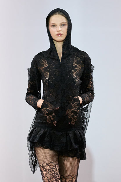 Black Hooded Medieval Rave Dress