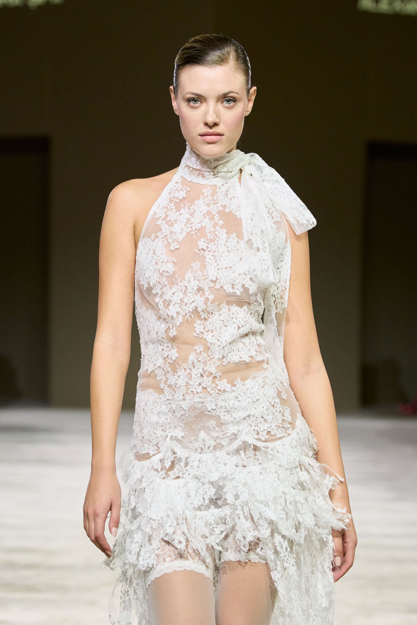 Halter-neck Solstiss Lace Bridal Dress