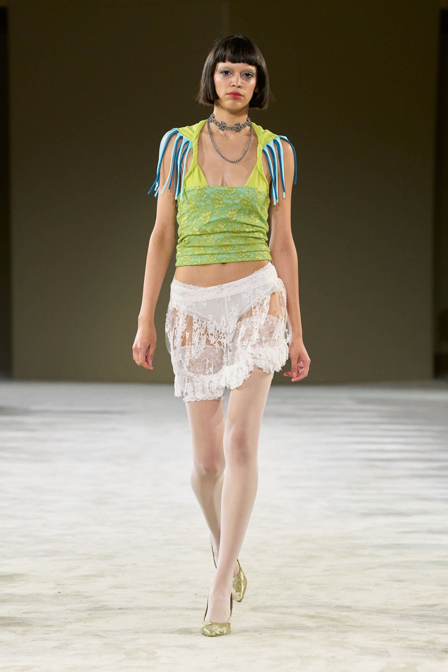 Floating Lace Fringe Mini Skirt