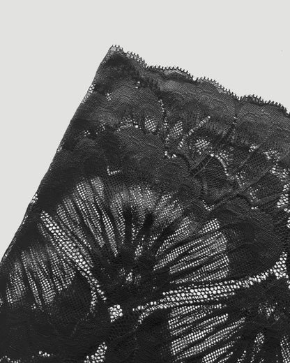 Sheer Black Floral Lace Shorts