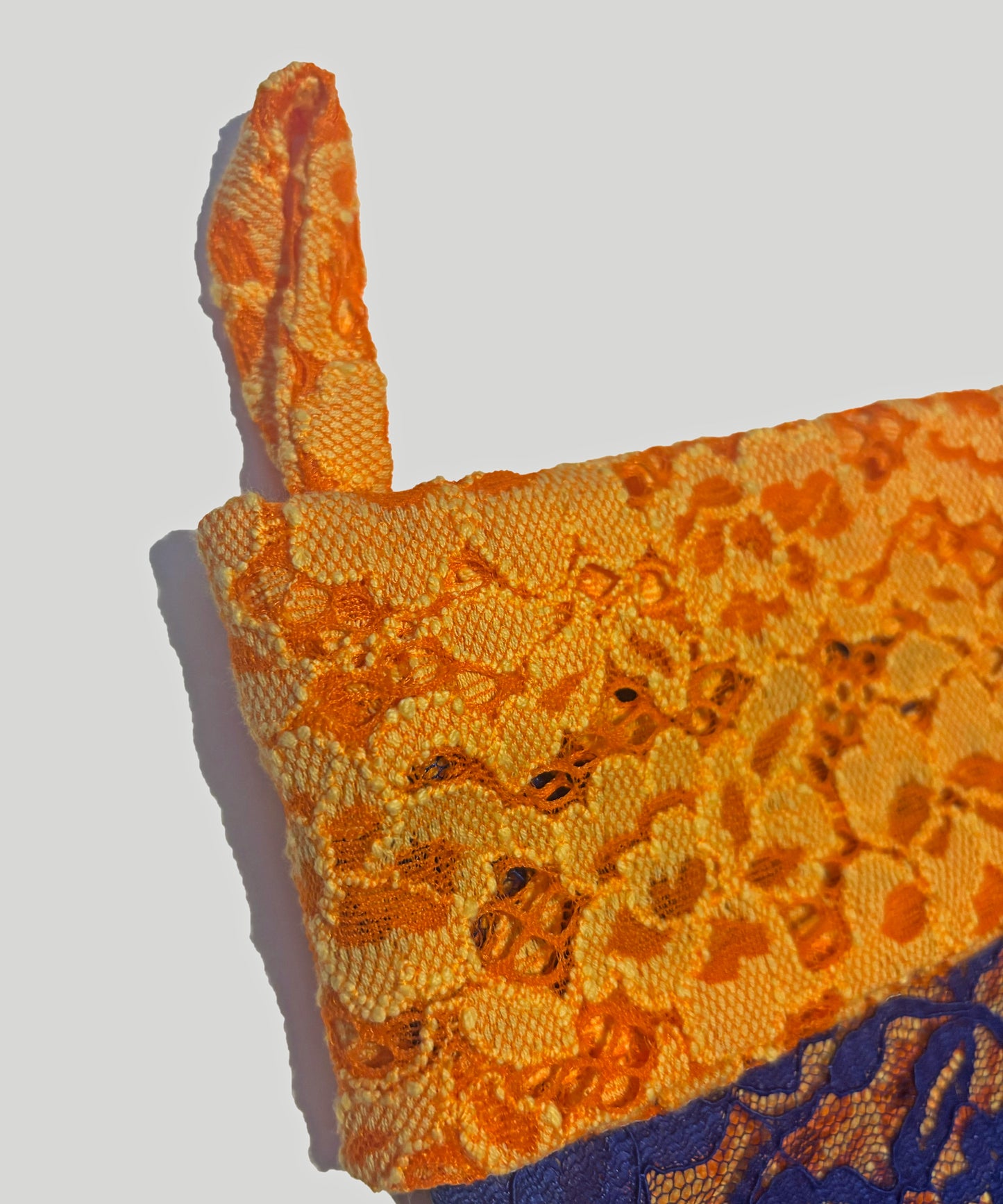 Limited Edition Lace Christmas Stocking Blue&Orange