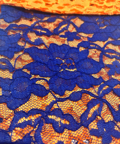 Limited Edition Lace Christmas Stocking Blue&Orange